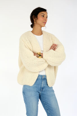 Handgestrickter Cardigan mit Alpaka