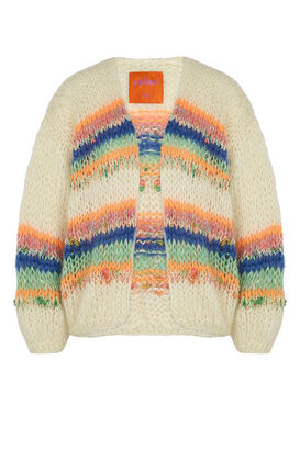 Handgestrickter Cardigan mit Kid Mohair