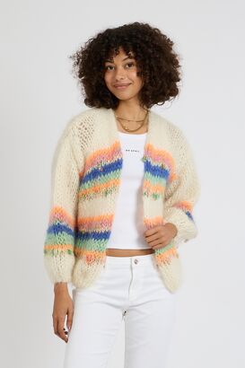 Handgestrickter Cardigan mit Kid Mohair