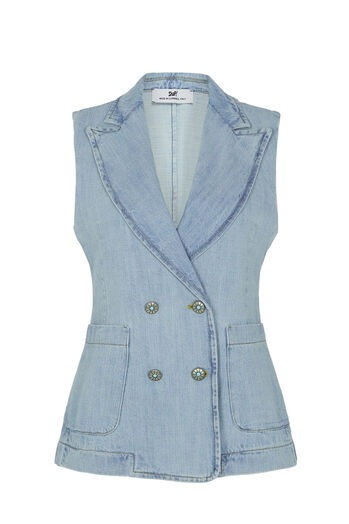 Denim Blazer-Weste  