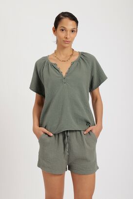 Bluse aus Baumwoll-Musselin