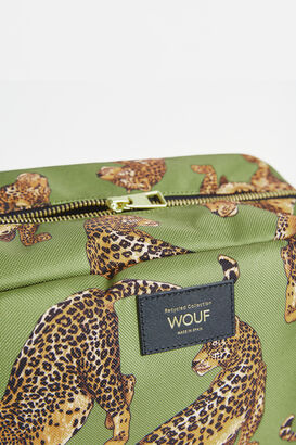 Kosmetiktasche Large Olive Leopard