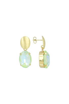 Ohrringe Oval Strass Pendant