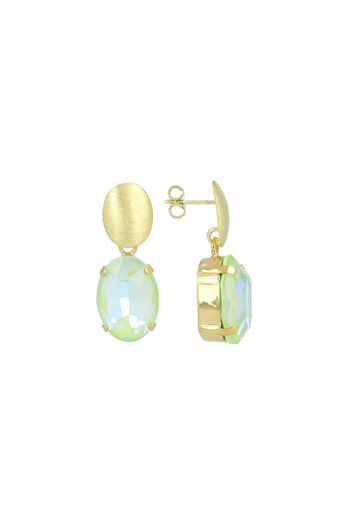 Ohrringe Oval Strass Pendant