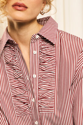 Bluse mit Rüschen aus Baumwolle