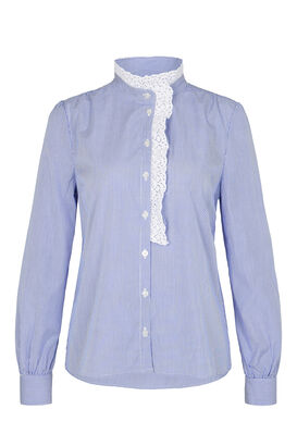 Bluse mit Spitzenbesatz