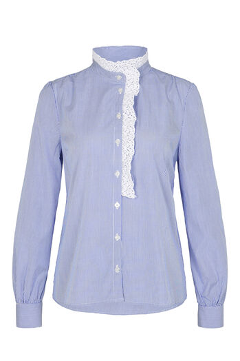 Bluse mit Spitzenbesatz