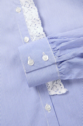Bluse mit Spitzenbesatz