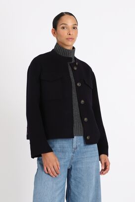 Doubleface Jacke aus Wolle 