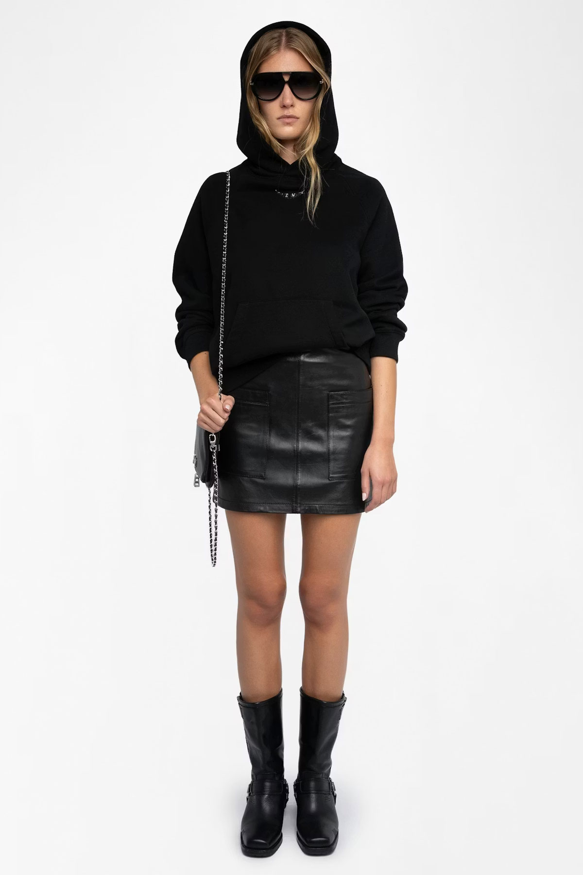 Hoodie mit Strassapplikation