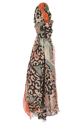 Schal mit Baumwolle und Wolle 