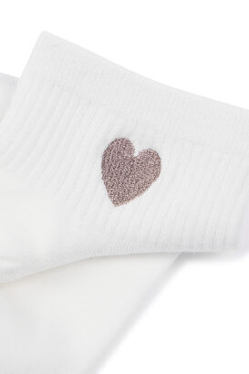 Socken mit Herz Strickerei