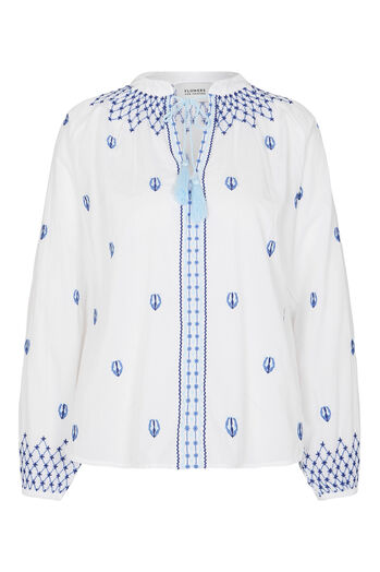 Bluse aus Baumwolle mit Stickerei