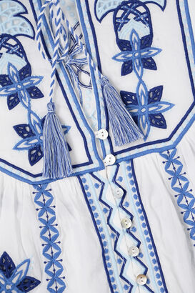 Bluse mit Hohlsaum Stickerei