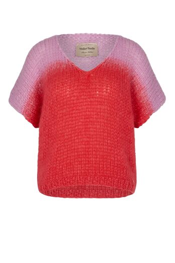 Handstrick-Pullover mit Mohair