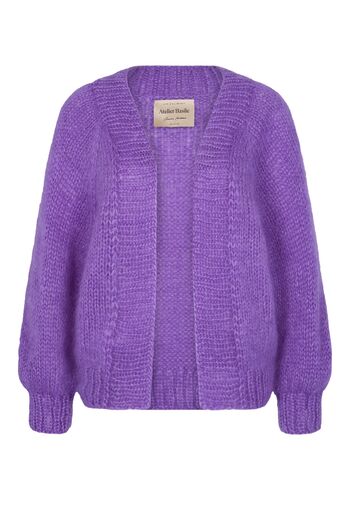 Handgestrickter Cardigan mit Kid Mohair und Seide 