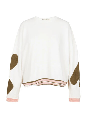 Sweatshirt mit Frottee Applikation 