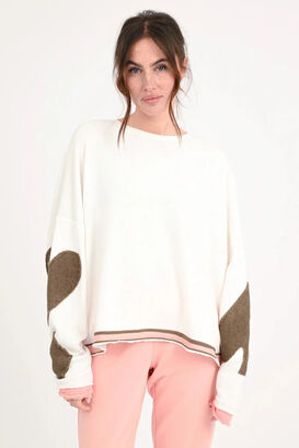 Sweatshirt mit Frottee Applikation 