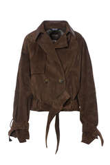 Veloursleder Trenchjacke