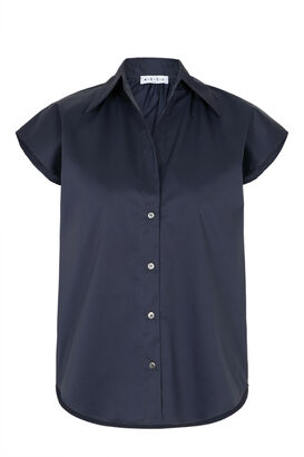 &Auml;rmellose Bluse mit Baumwolle 