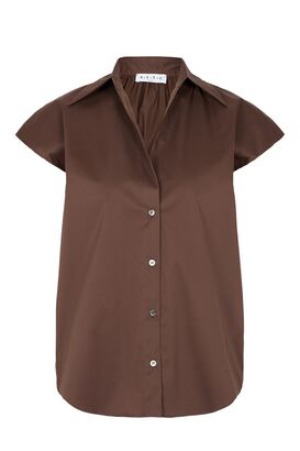 &Auml;rmellose Bluse mit Baumwolle 