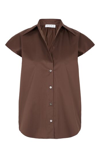 &Auml;rmellose Bluse mit Baumwolle 