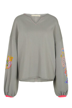 Sweatshirt mit &uuml;berlangen &Auml;rmeln