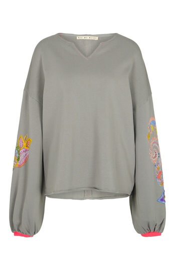 Sweatshirt mit &uuml;berlangen &Auml;rmeln