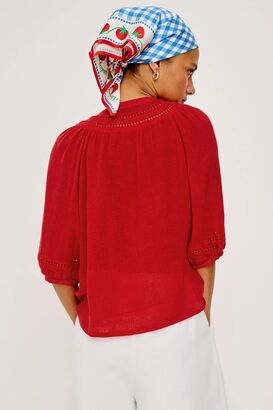 Bluse Theia mit Leinen