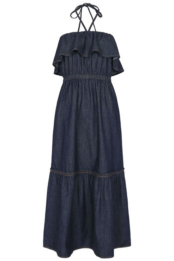 Bandeau Kleid mit Volants 