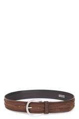 G&uuml;rtel aus Leder mit gestickter Applikation 