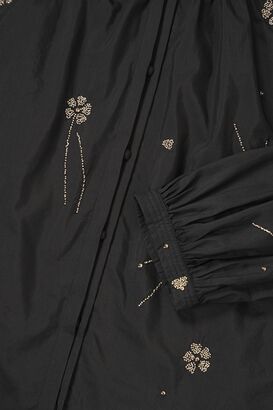 Bluse mit Perlenapplikationen 