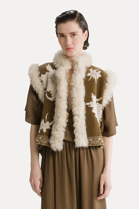 Weste mit Fake Fur