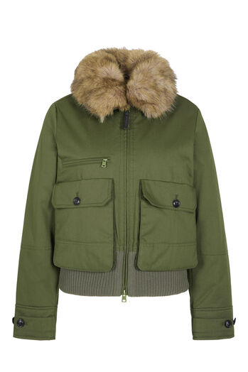 Bomberjacke mit Faux Fur Kragen 