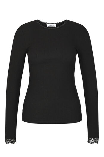 Longsleeve mit Spitzenborte