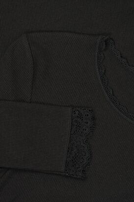 Longsleeve mit Spitzenborte