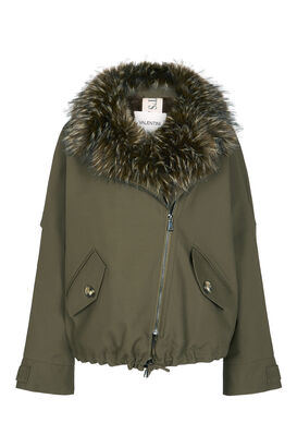Jacke aus Baumwolle mit Fake Fur