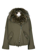 Jacke aus Baumwolle mit Fake Fur
