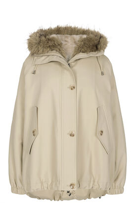 Wendbare Jacke aus Baumwolle mit Fake Fur