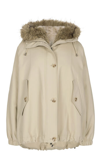 Wendbare Jacke aus Baumwolle mit Fake Fur