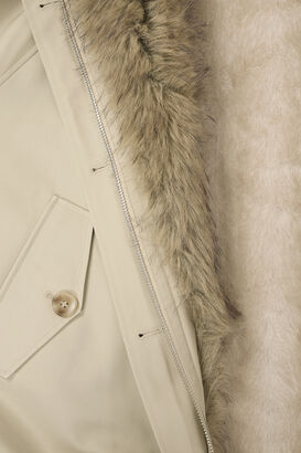Wendbare Jacke aus Baumwolle mit Fake Fur