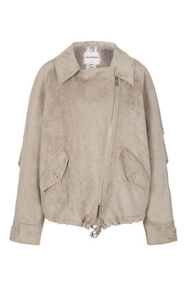 Jacke aus Velours mit Fake Fur