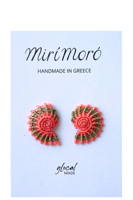 Ohrringe Shell, Neon Coral