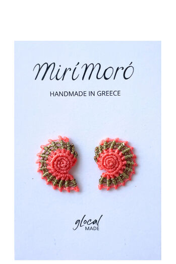 Ohrringe Shell, Neon Coral