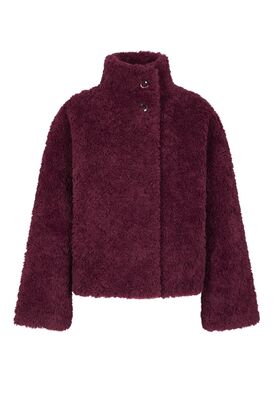 Fake Fur Jacke mit Stehkragen 