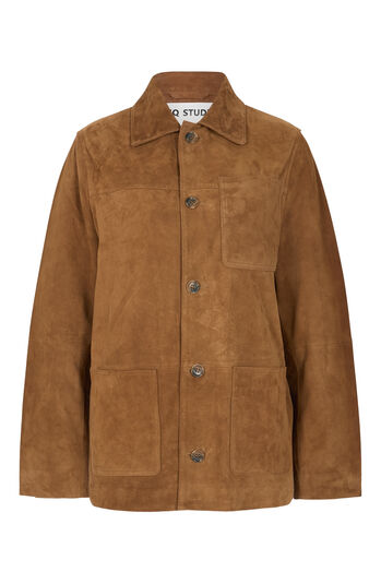 Velours-Lederjacke Overshirt