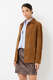 Velours-Lederjacke Overshirt