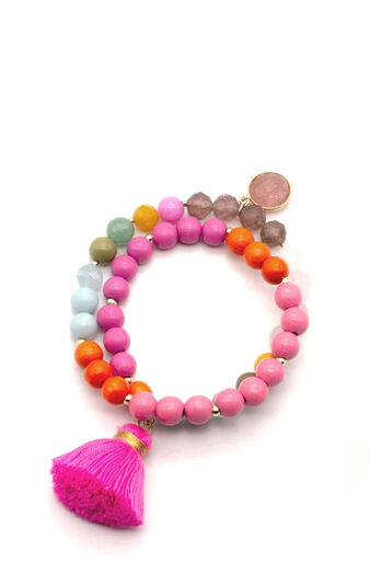 Armband Mala Twin, Pink 