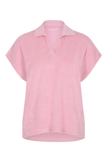 Frottee Shirt mit Polokragen