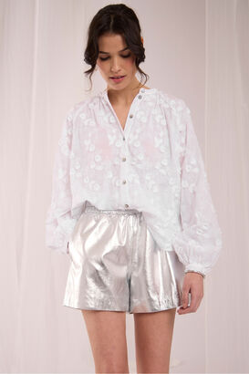 Bluse aus Baumwolle mit Stickerei
